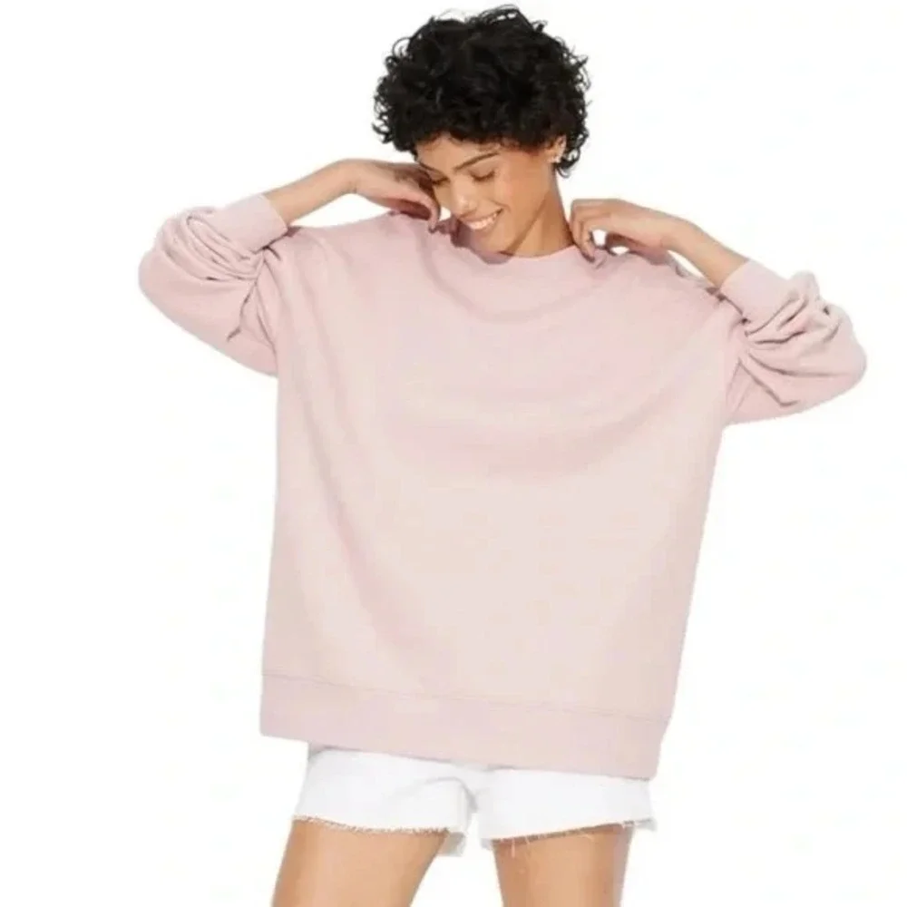 Wild Fable Women's OVERSIZED Graphic West Coast Sweatshirt Pink Size XXL - Picture 2 of 4
